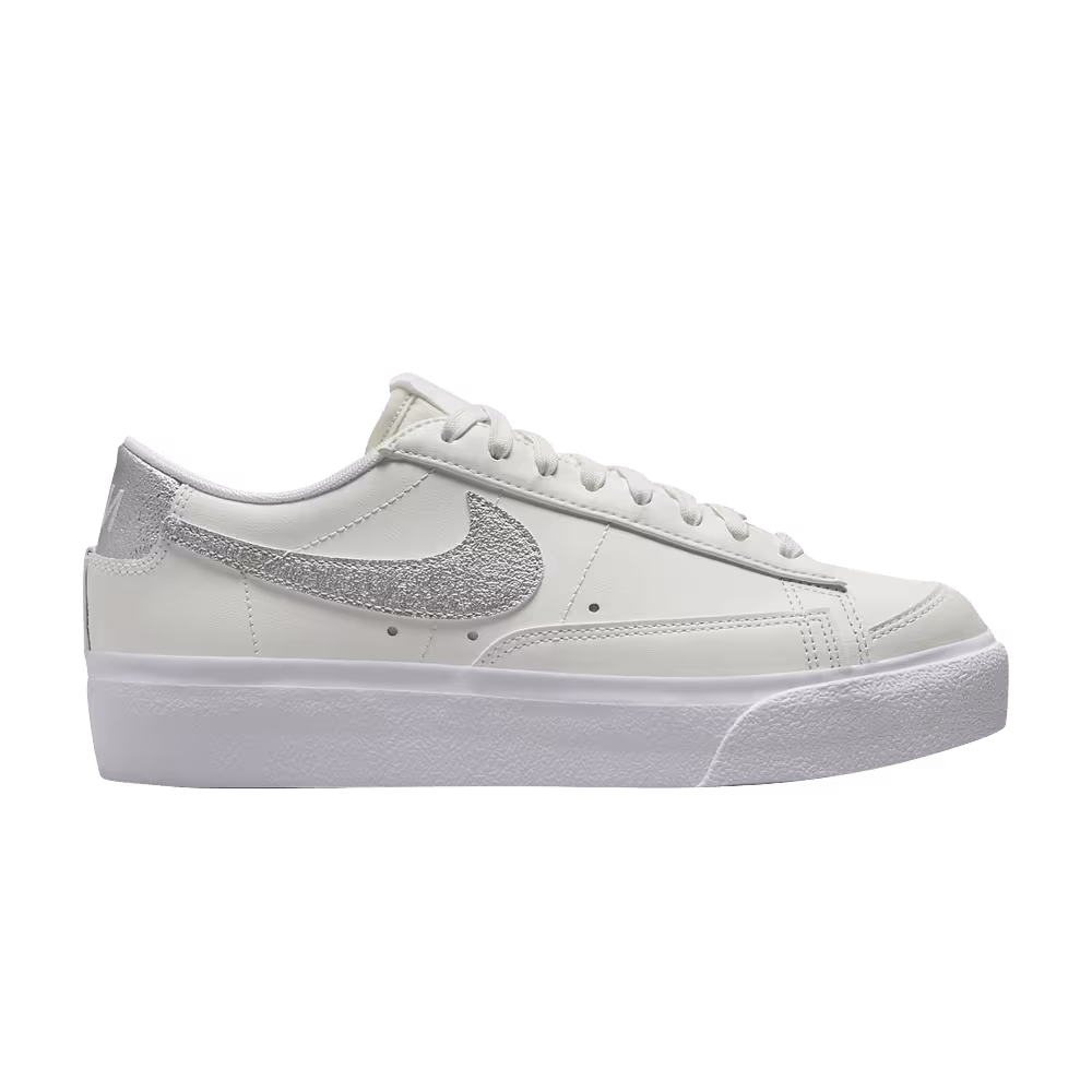 Nike Women's Blazer Low Platform White Metallic Silver