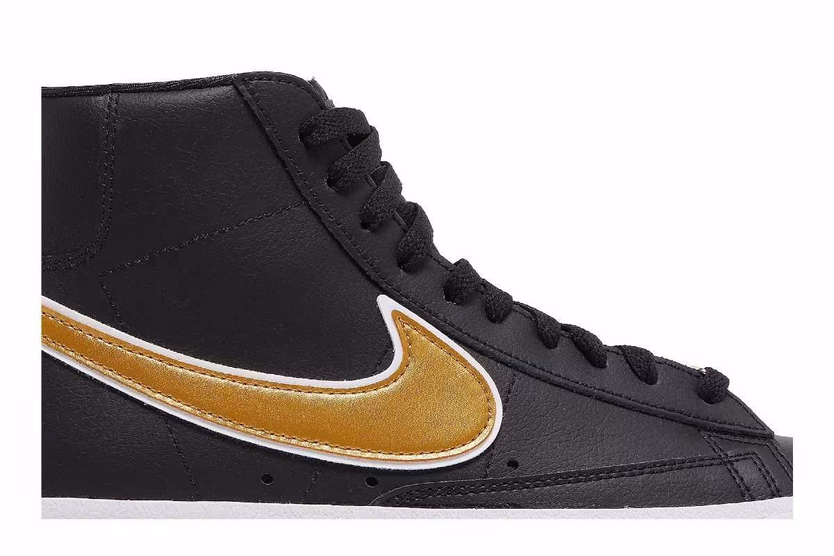 Nike Women's Blazer Mid Black Metallic Gold, view 3