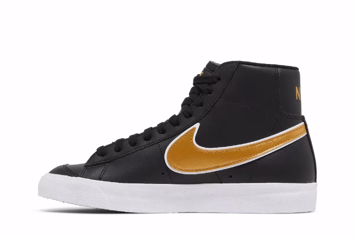 Nike Women's Blazer Mid Black Metallic Gold, view 4
