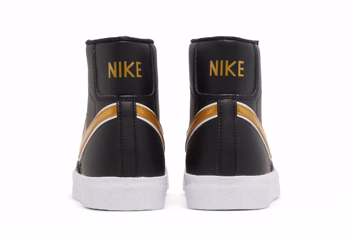 Nike Women's Blazer Mid Black Metallic Gold, view 7