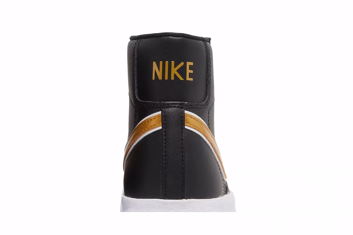 Nike Women's Blazer Mid Black Metallic Gold, view 8