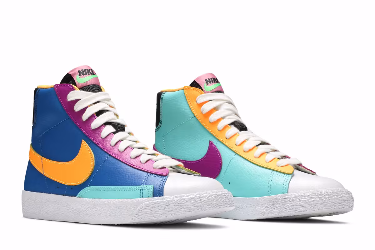 Nike Blazer Mid GS Aurora Purple Orange, view 9