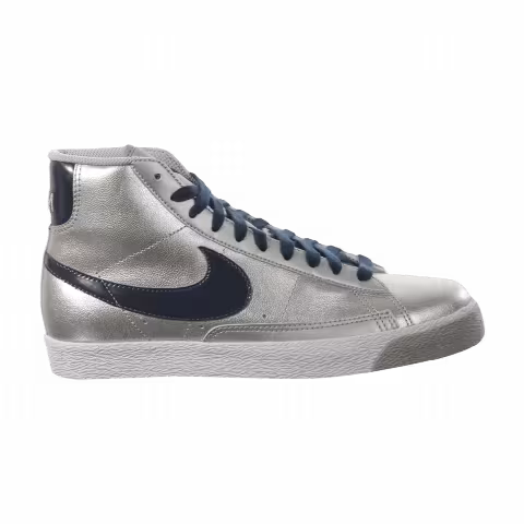 Nike Blazer Mid GS 'Metallic Silver Navy'