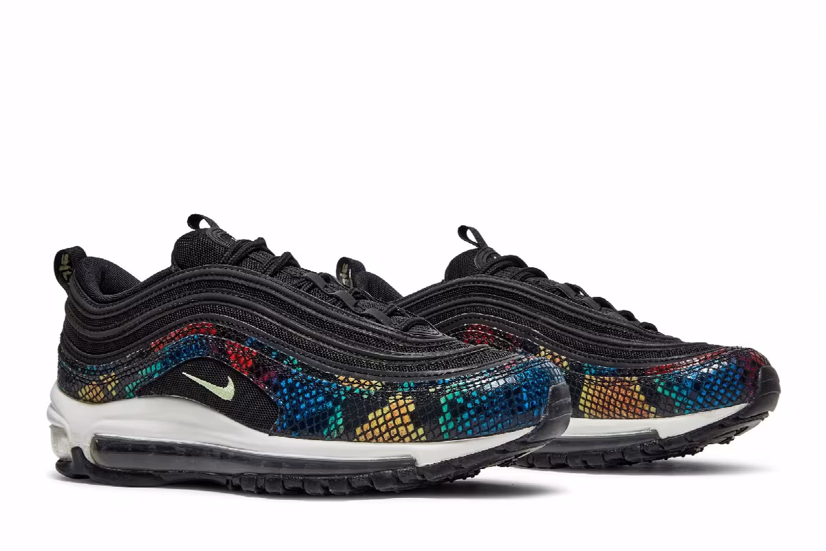 Nike Women's Air Max 97 SE Rainbow Snake, view 9