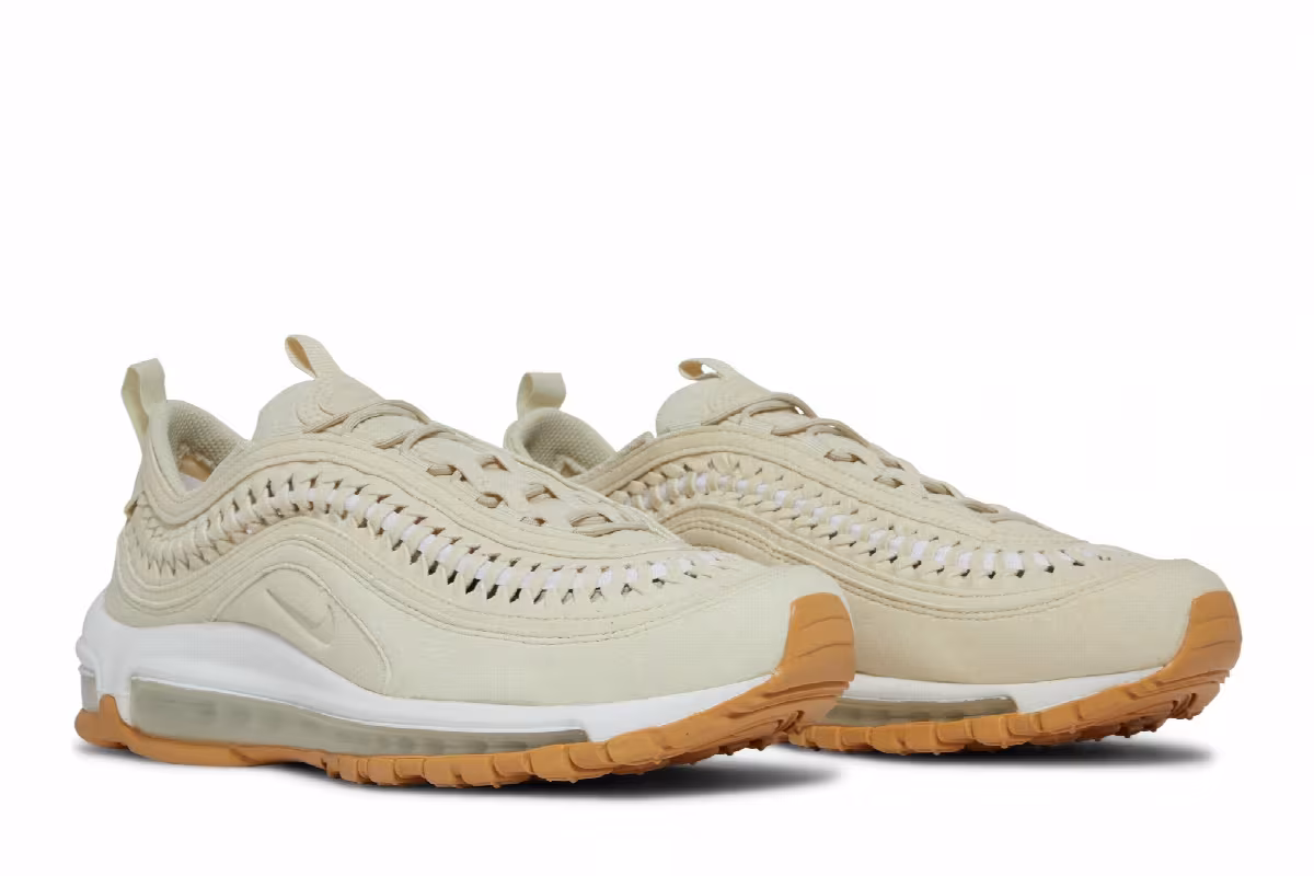 Nike Women's Air Max 97 LX Woven Fossil, view 9