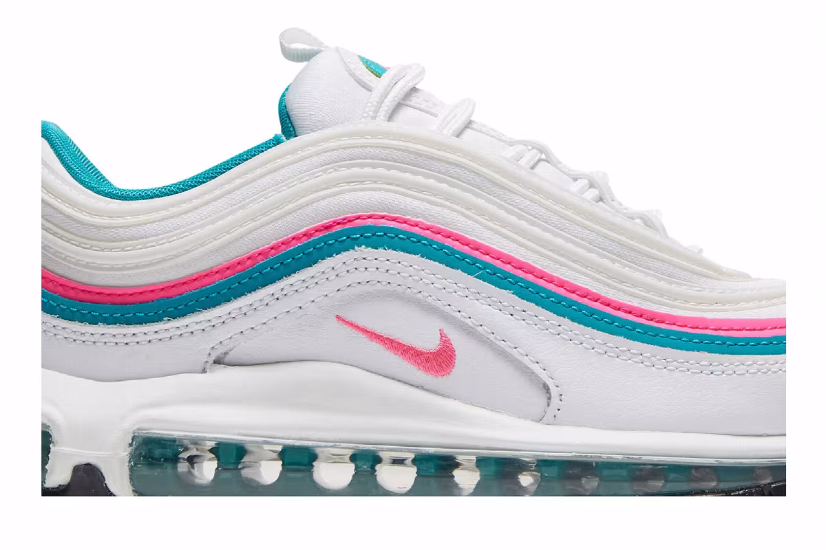 Nike Women's Air Max 97 White Pink Turbo Green, view 3