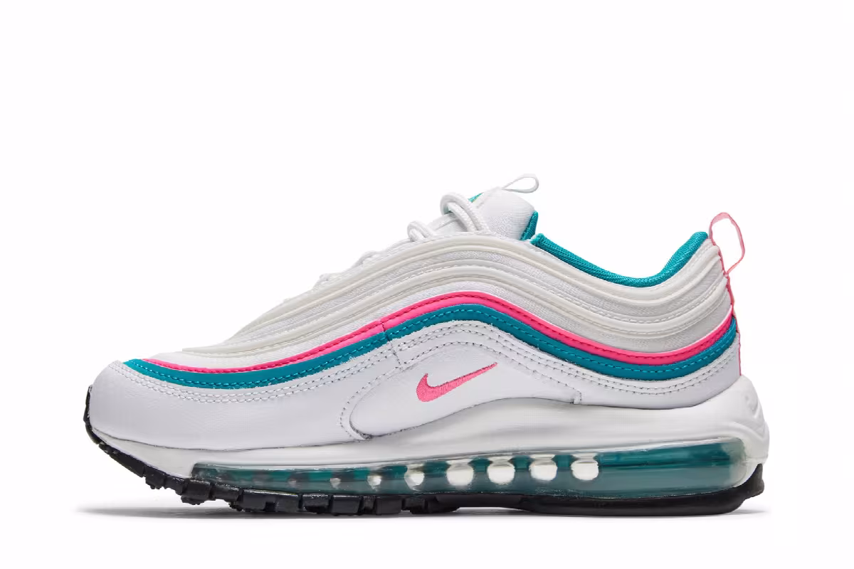 Nike Women's Air Max 97 White Pink Turbo Green, view 4
