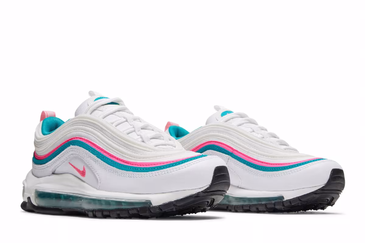 Nike Women's Air Max 97 White Pink Turbo Green, view 9