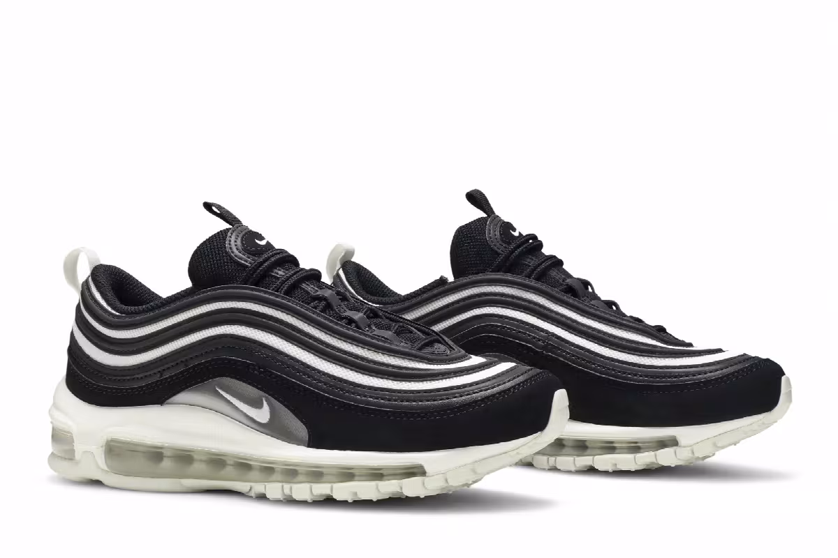 Nike Women's Air Max 97 Black Platinum, view 9