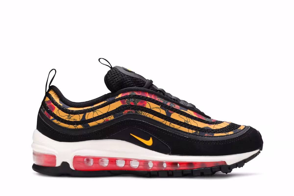 Nike Women's Air Max 97 SE Gold Floral, view 2