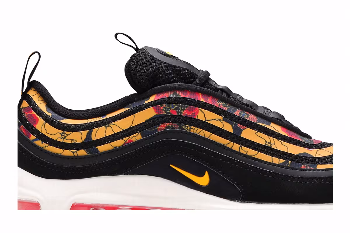 Nike Women's Air Max 97 SE Gold Floral, view 3