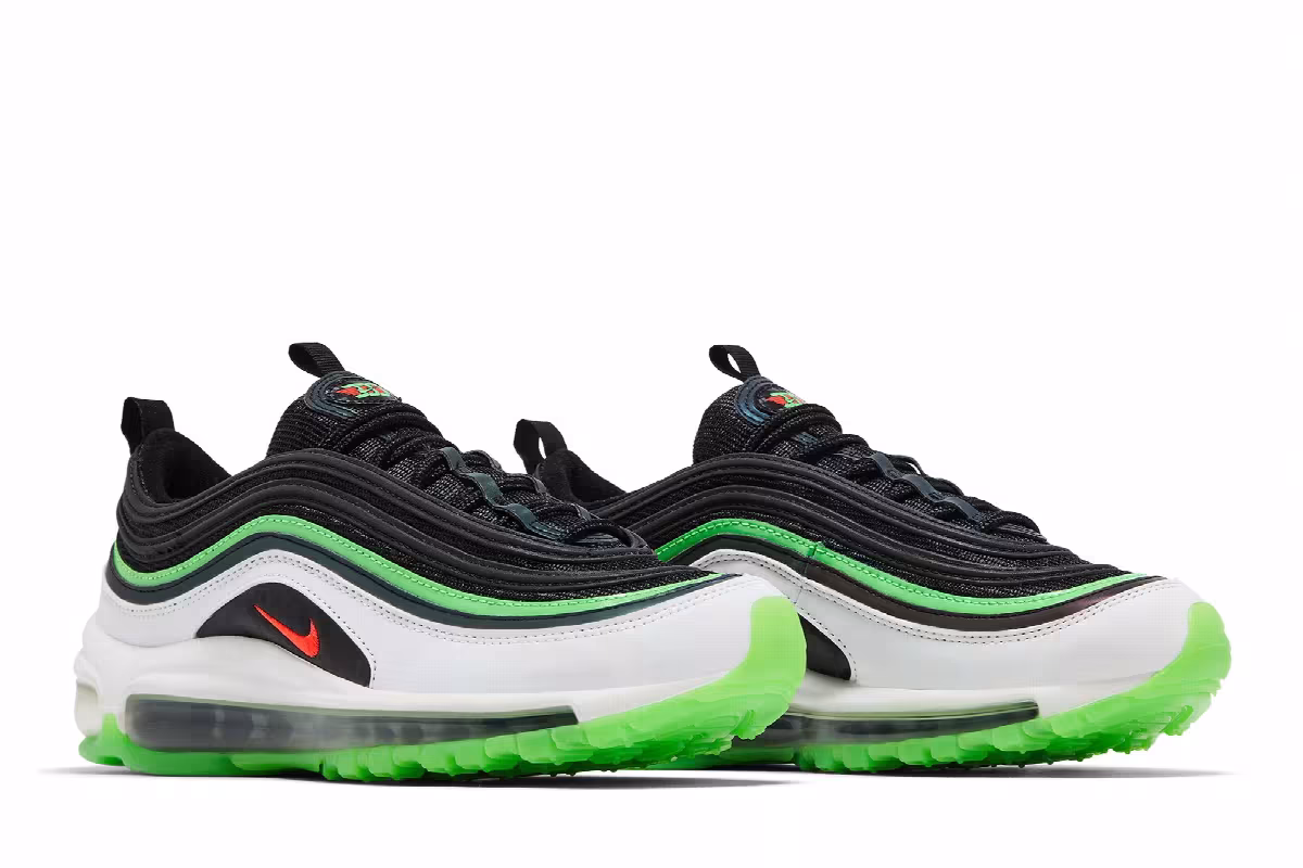 Nike Air Max 97 GS Black Green, view 9