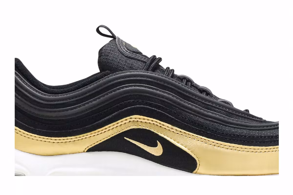 Nike Air Max 97 GS Black Metallic Gold, view 3
