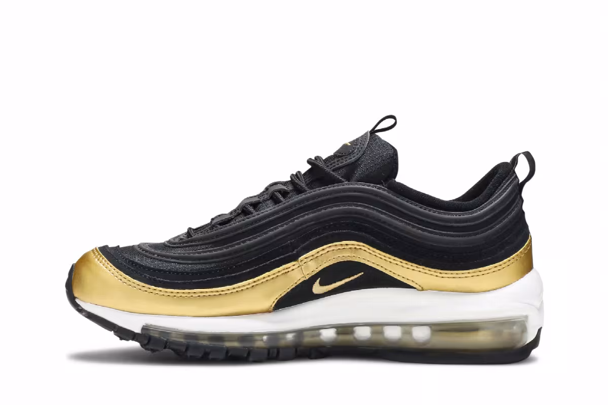 Nike Air Max 97 GS Black Metallic Gold, view 4