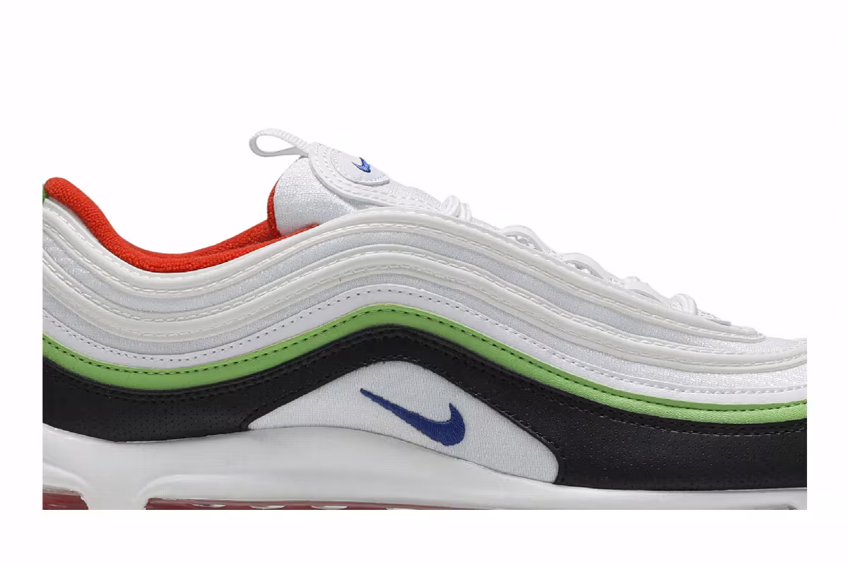 Nike Air Max 97 GS White Royal Green Nebula, view 3