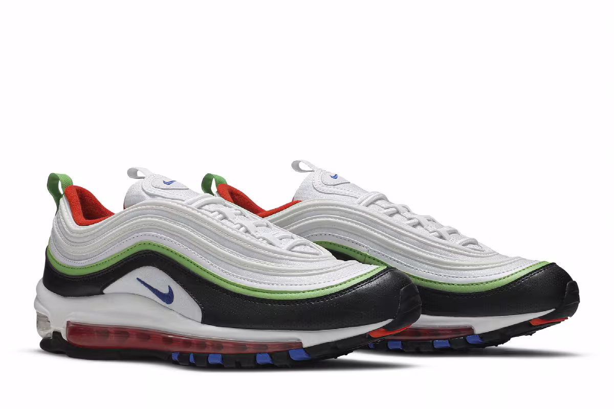 Nike Air Max 97 GS White Royal Green Nebula, view 9