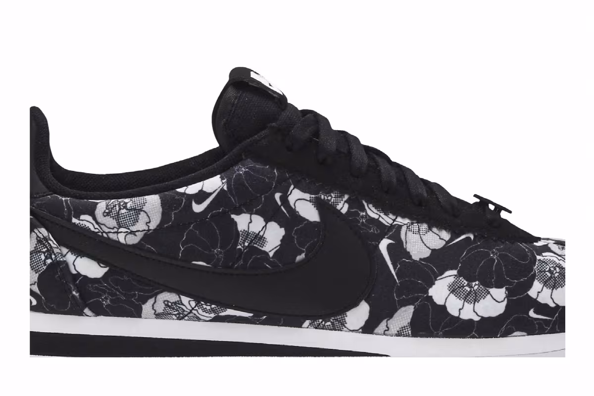 Nike Women's Classic Cortez LX Black Floral, view 3