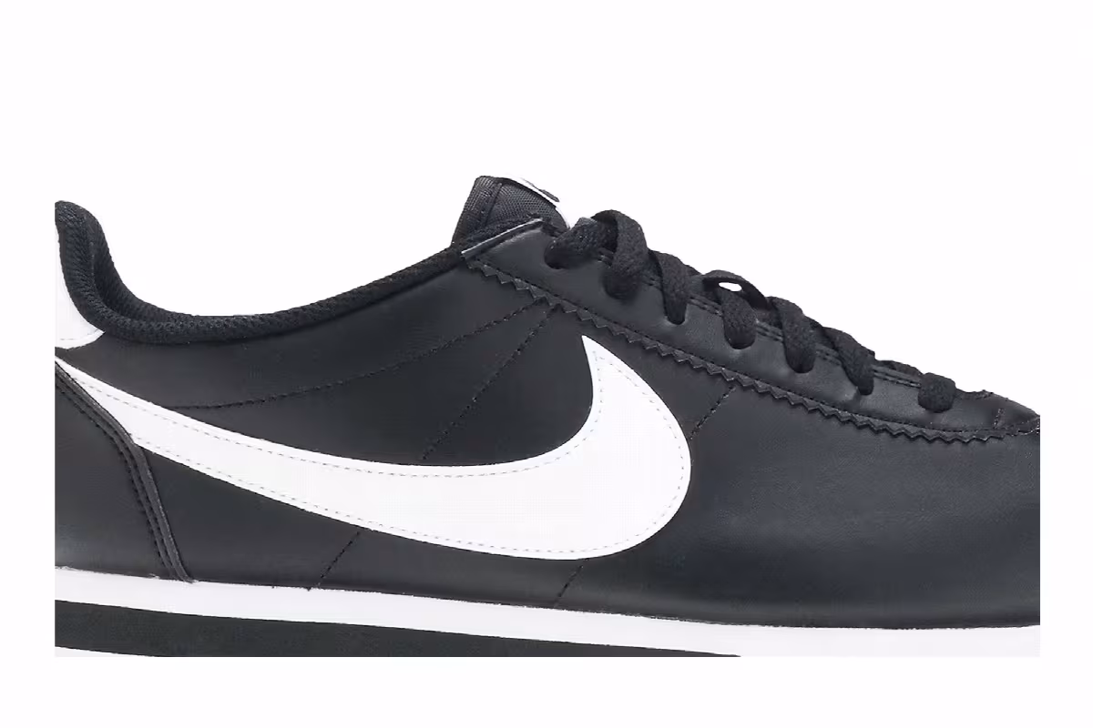 Nike Women's Classic Cortez Leather Black White, view 3