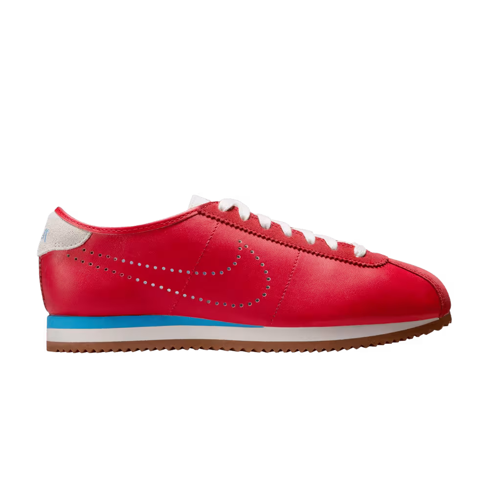Nike Women's Cortez Leather University Red Perforated Swoosh