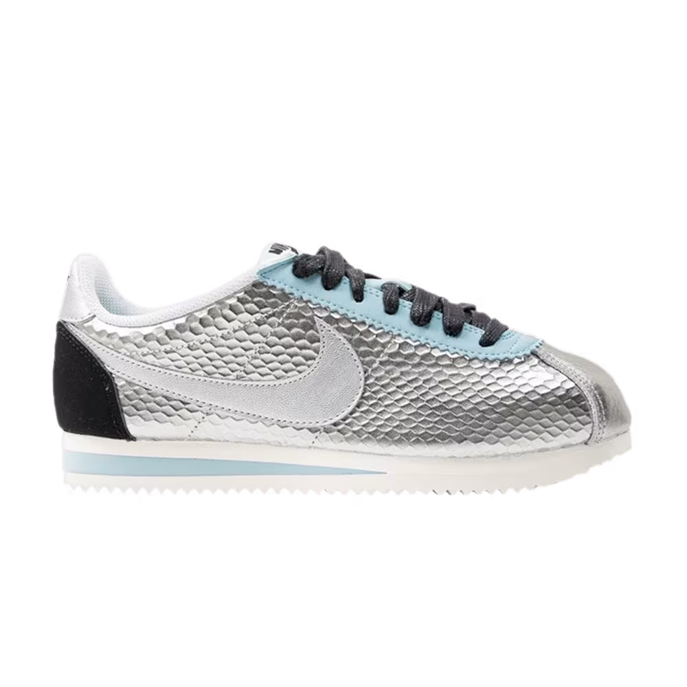 Nike Women's Classic Cortez Leather Premium Python Pack - Metallic Silver