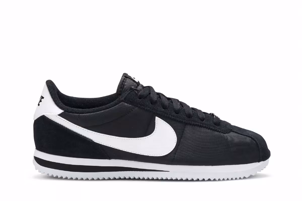 Nike Cortez Basic Nylon Black White, view 2
