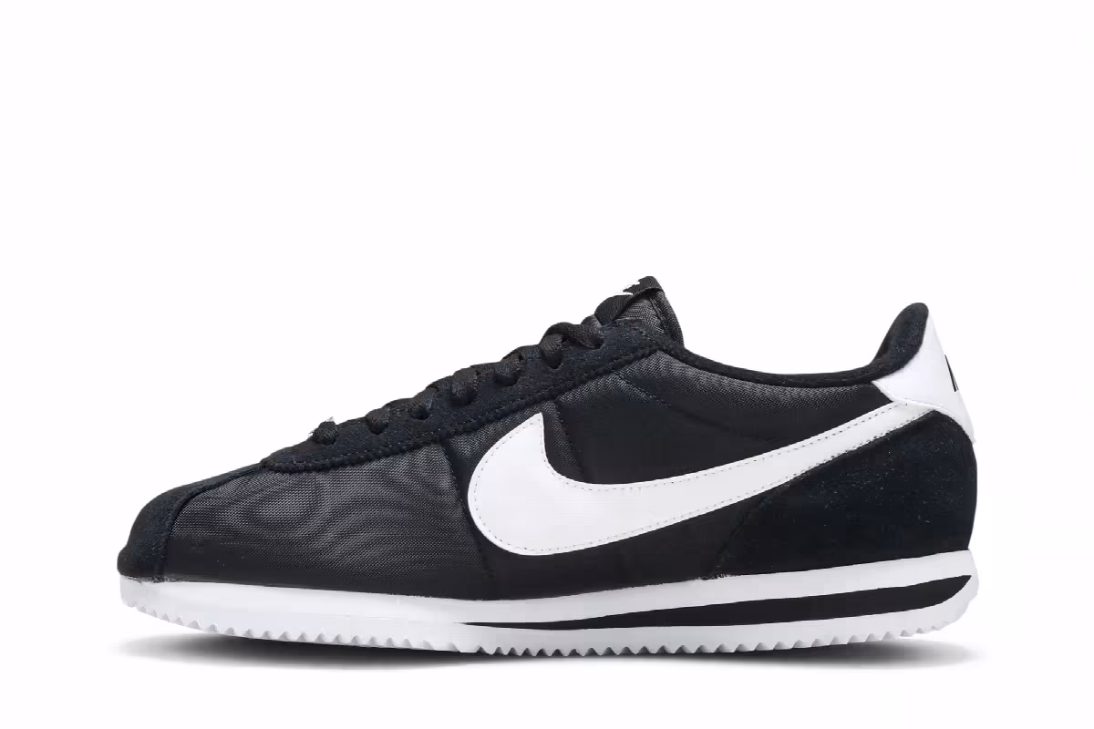 Nike Cortez Basic Nylon Black White, view 4
