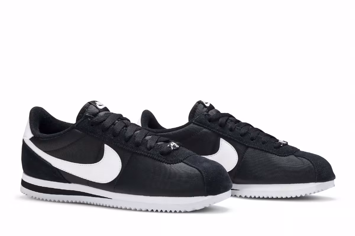 Nike Cortez Basic Nylon Black White, view 9