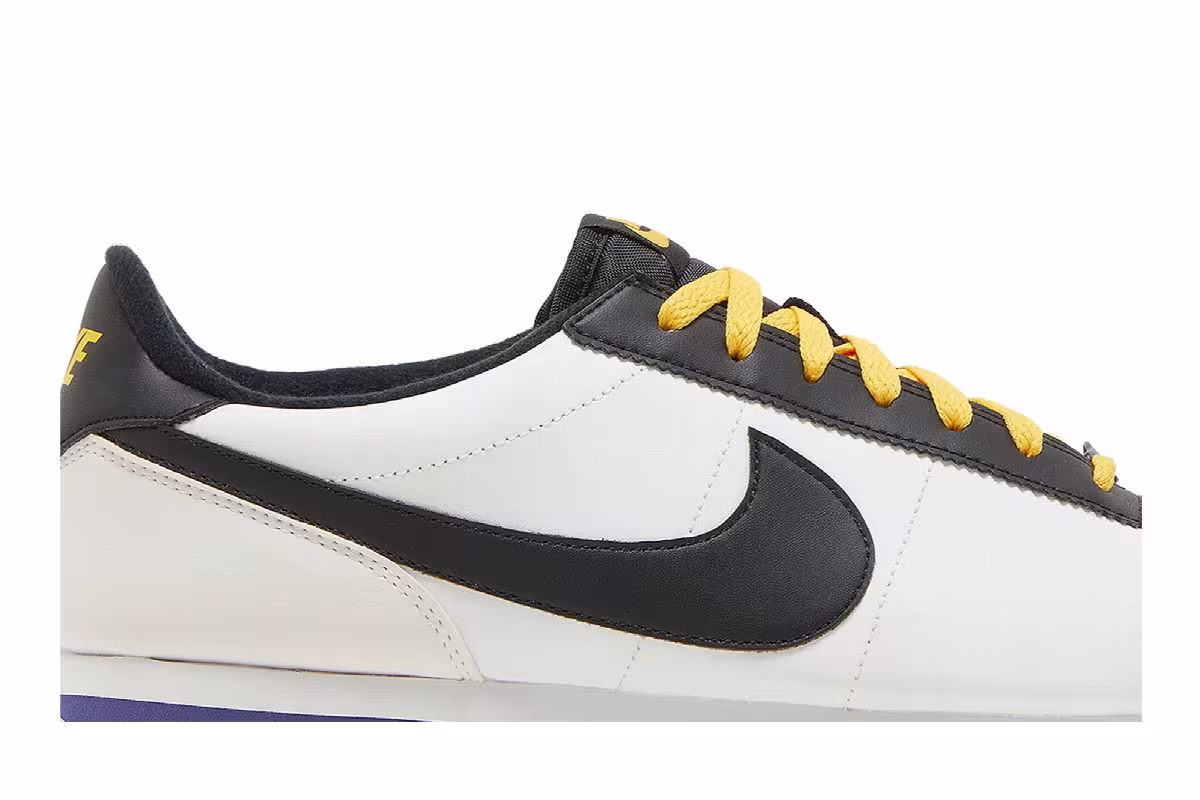 Nike Cortez Basic Leather White Black Amarillo, view 3