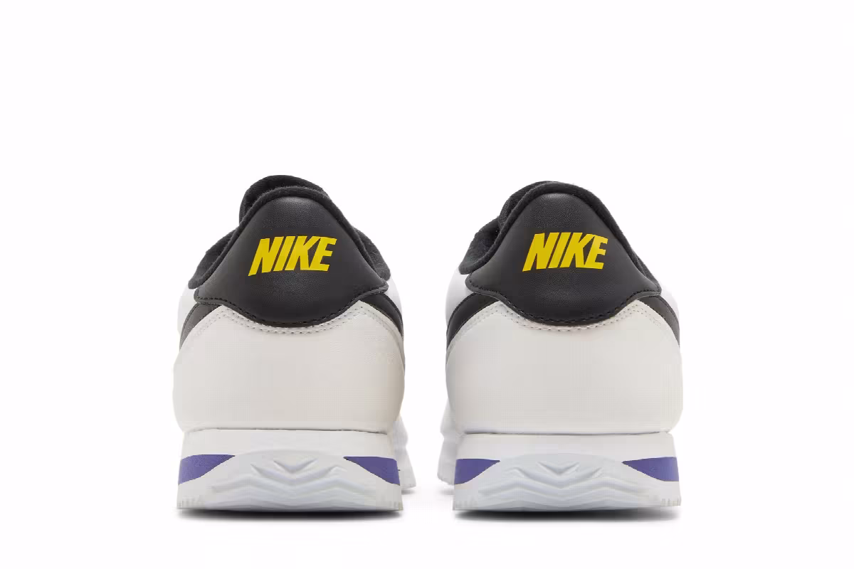 Nike Cortez Basic Leather White Black Amarillo, view 7