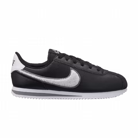 Nike Cortez Basic Leather SE GS 'Chenille Swoosh - Black'