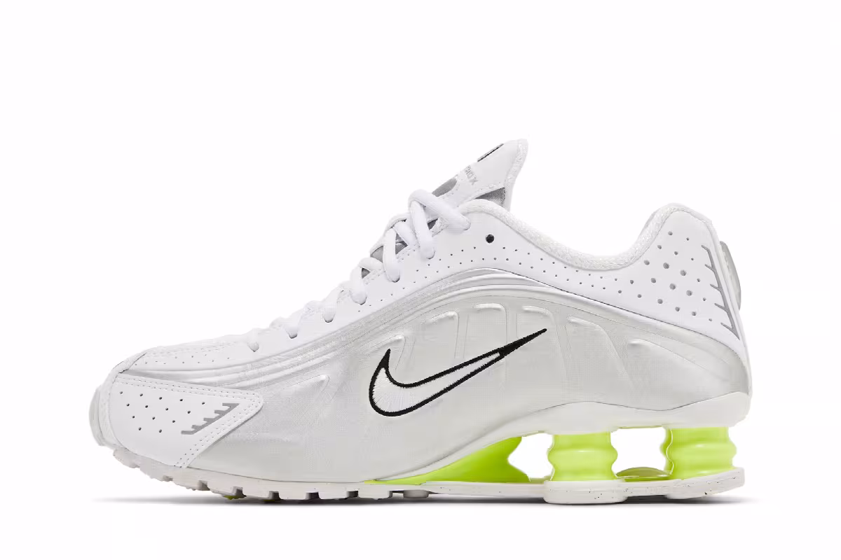 Nike Women's Shox R4 White Metallic Silver, view 4