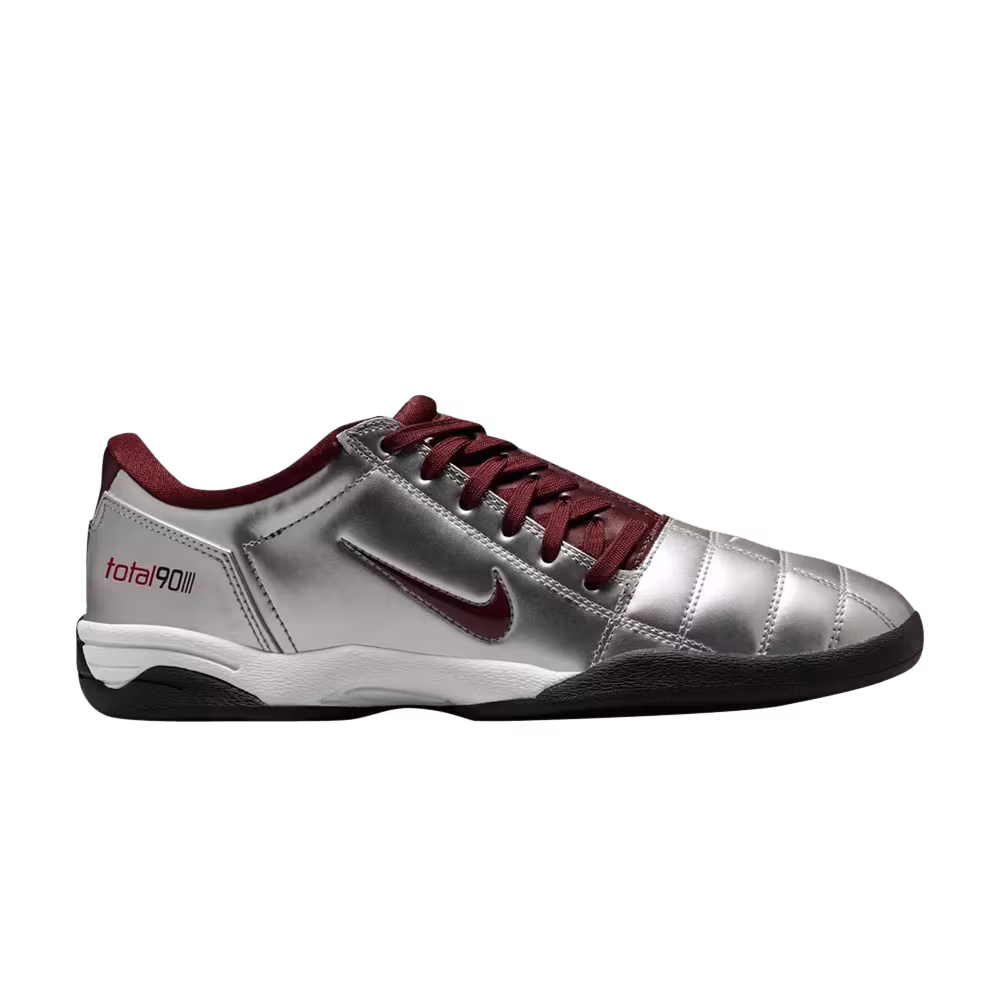 Nike Women's Total 90 Metallic Silver Burgundy Crush White