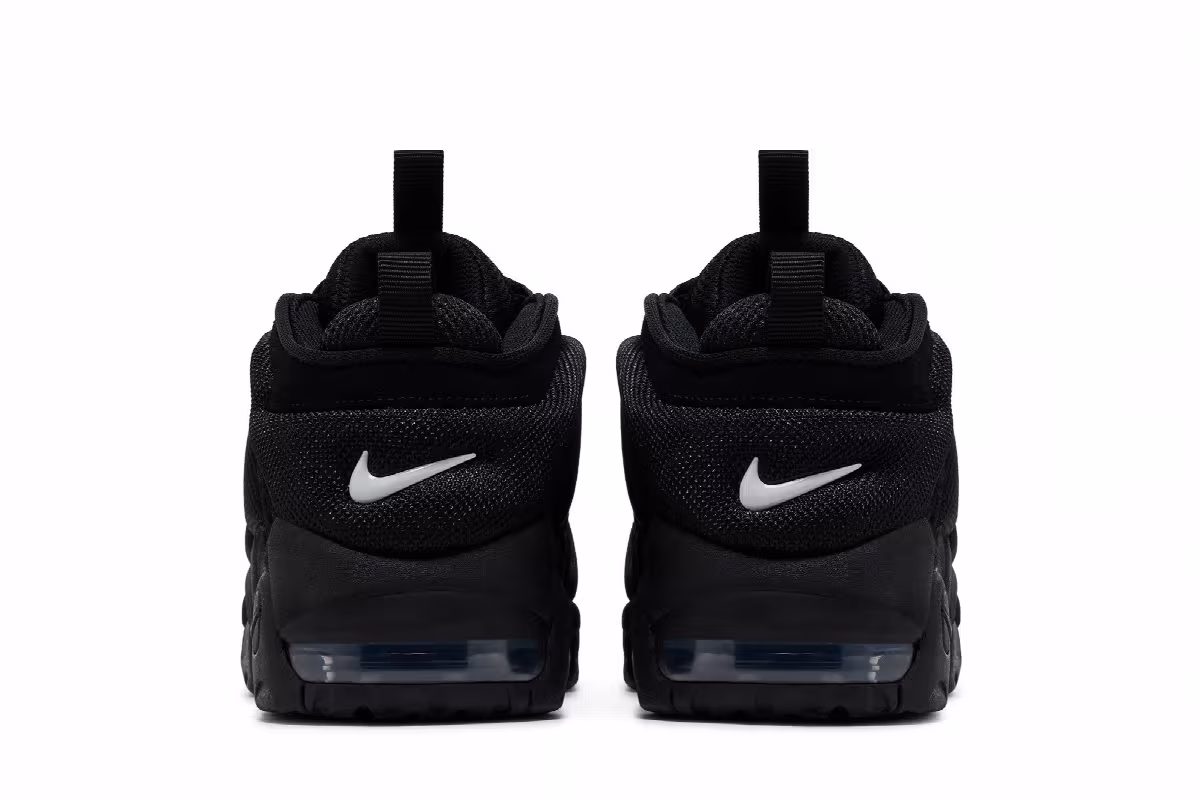 Nike Air More Uptempo Low Triple Black, view 7