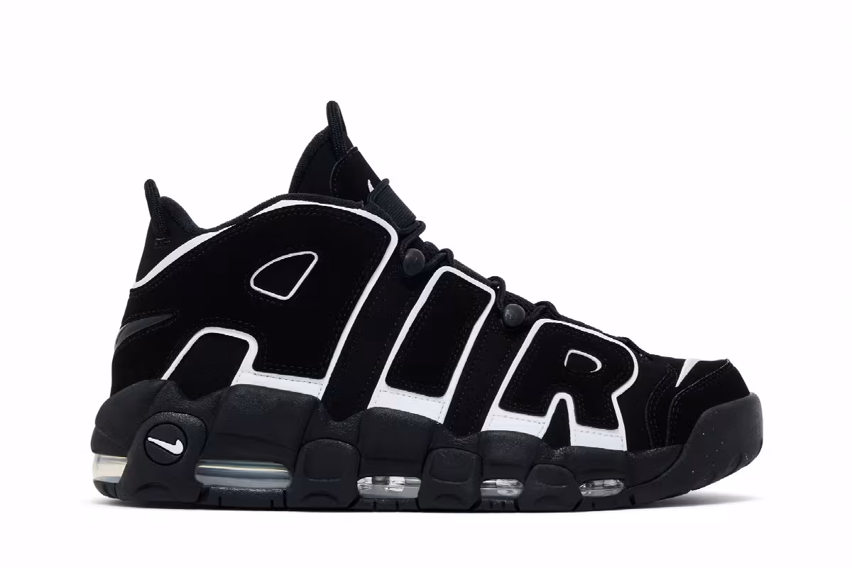 Nike Air More Uptempo Black White 2023, view 2