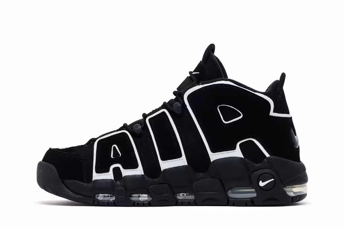 Nike Air More Uptempo Black White 2023, view 4