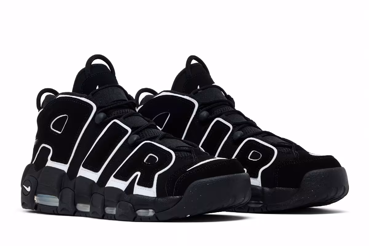 Nike Air More Uptempo Black White 2023, view 9