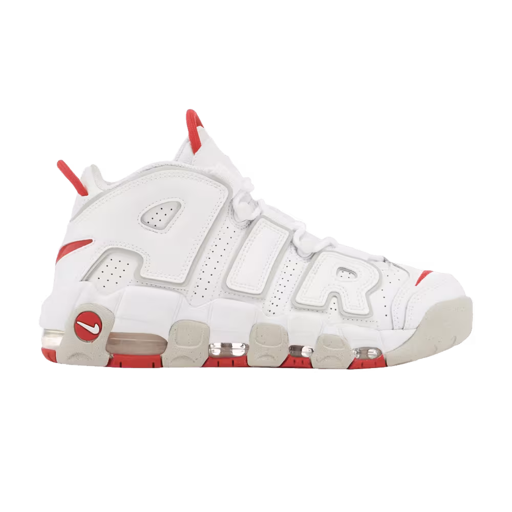 Nike Air More Uptempo White Grey Red