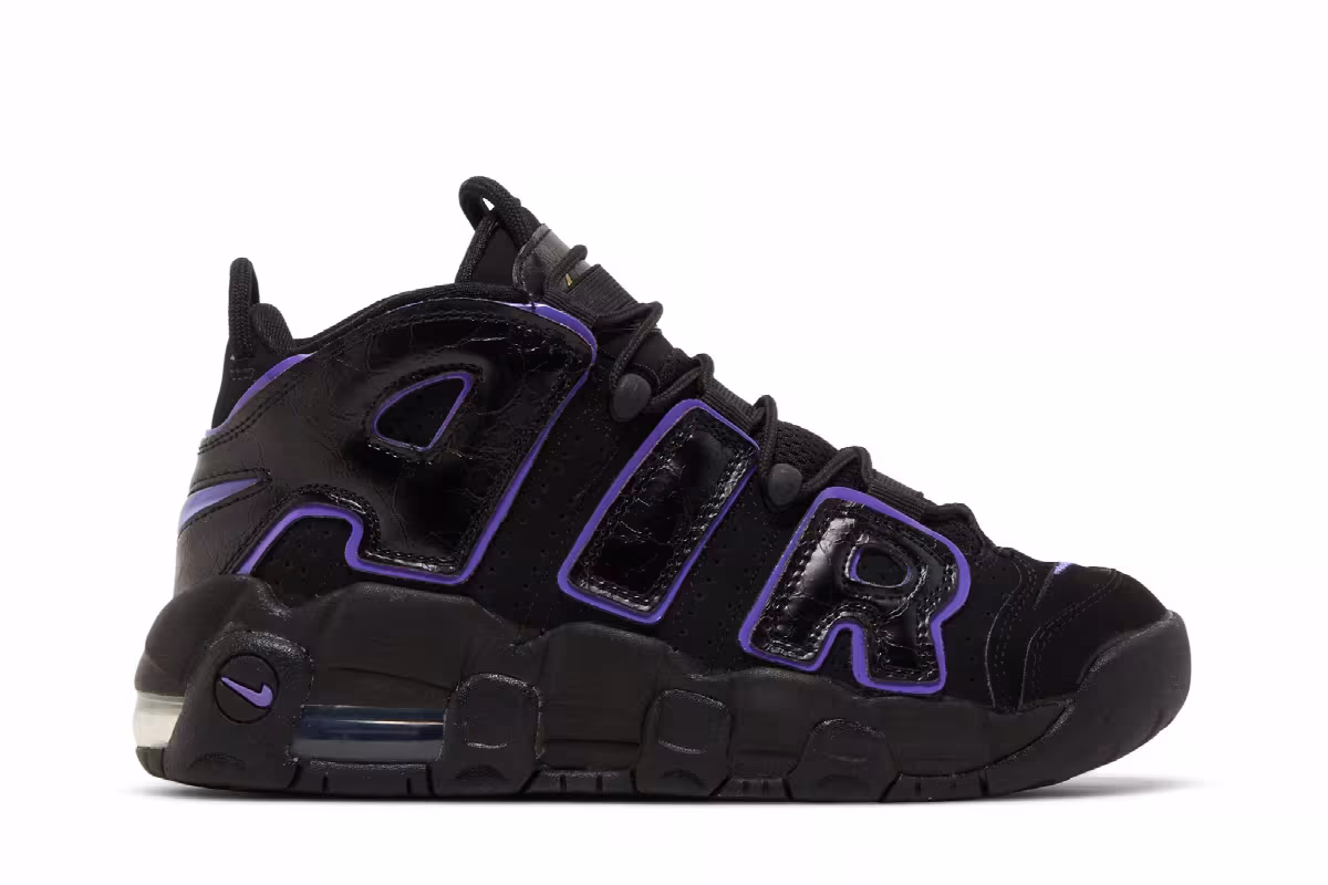 Nike Air More Uptempo GS Black Action Grape, view 2