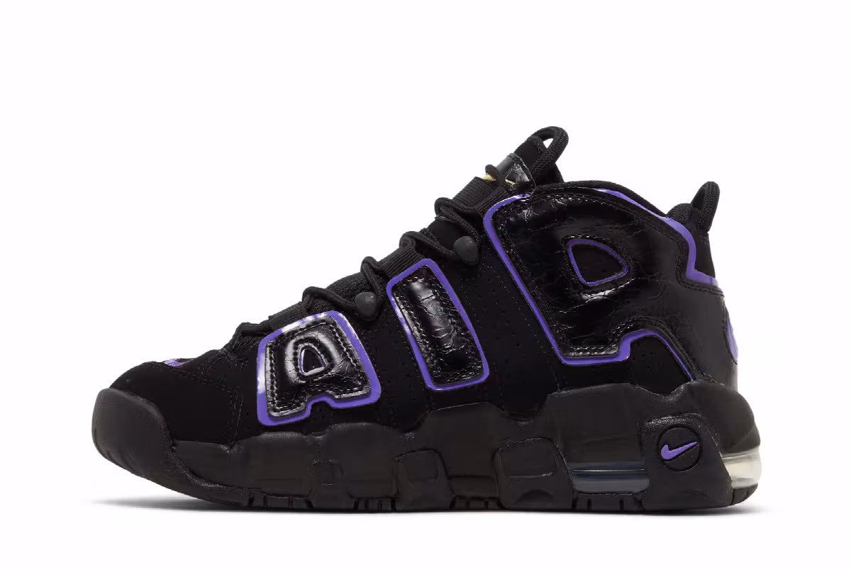 Nike Air More Uptempo GS Black Action Grape, view 4