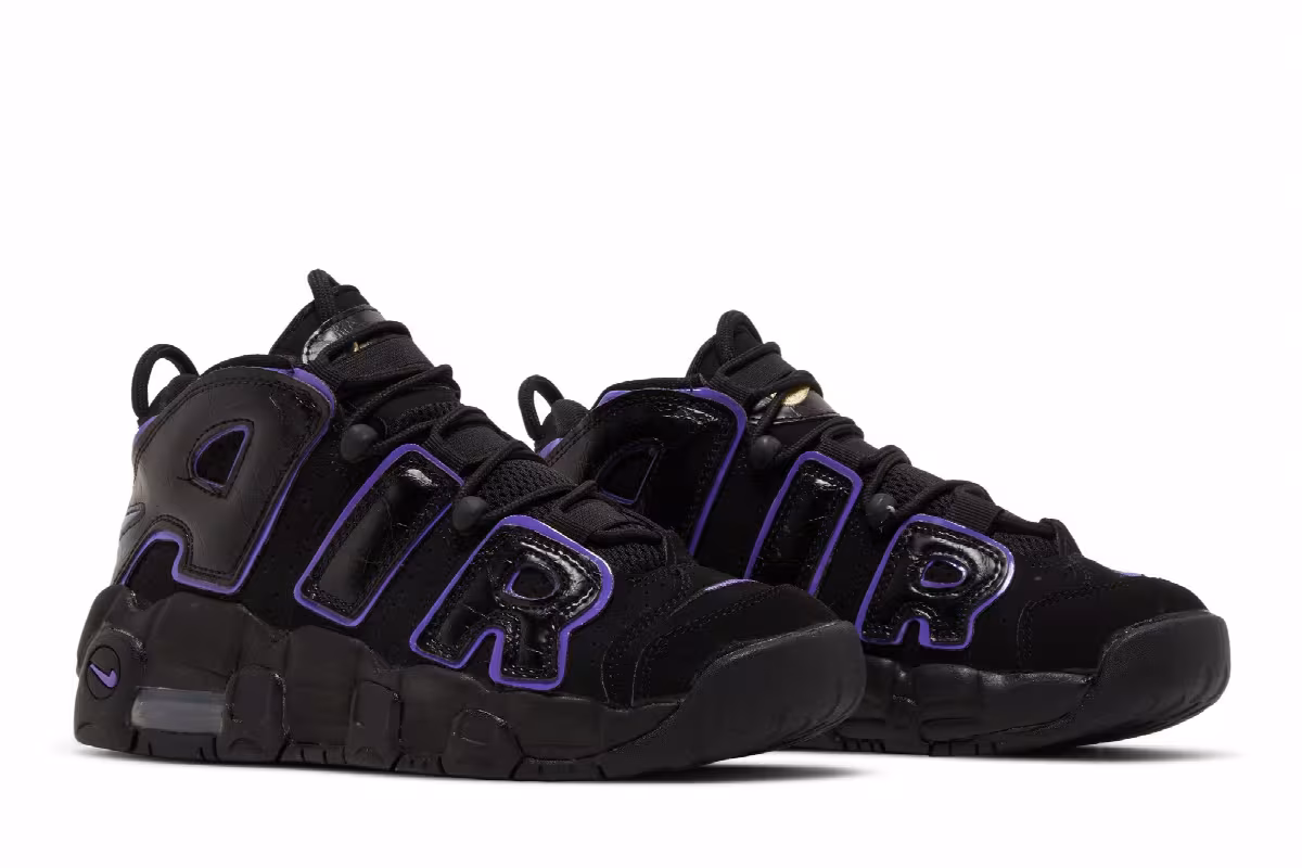 Nike Air More Uptempo GS Black Action Grape, view 9