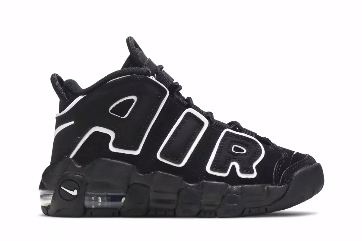 Nike Air More Uptempo PS Black White, view 2