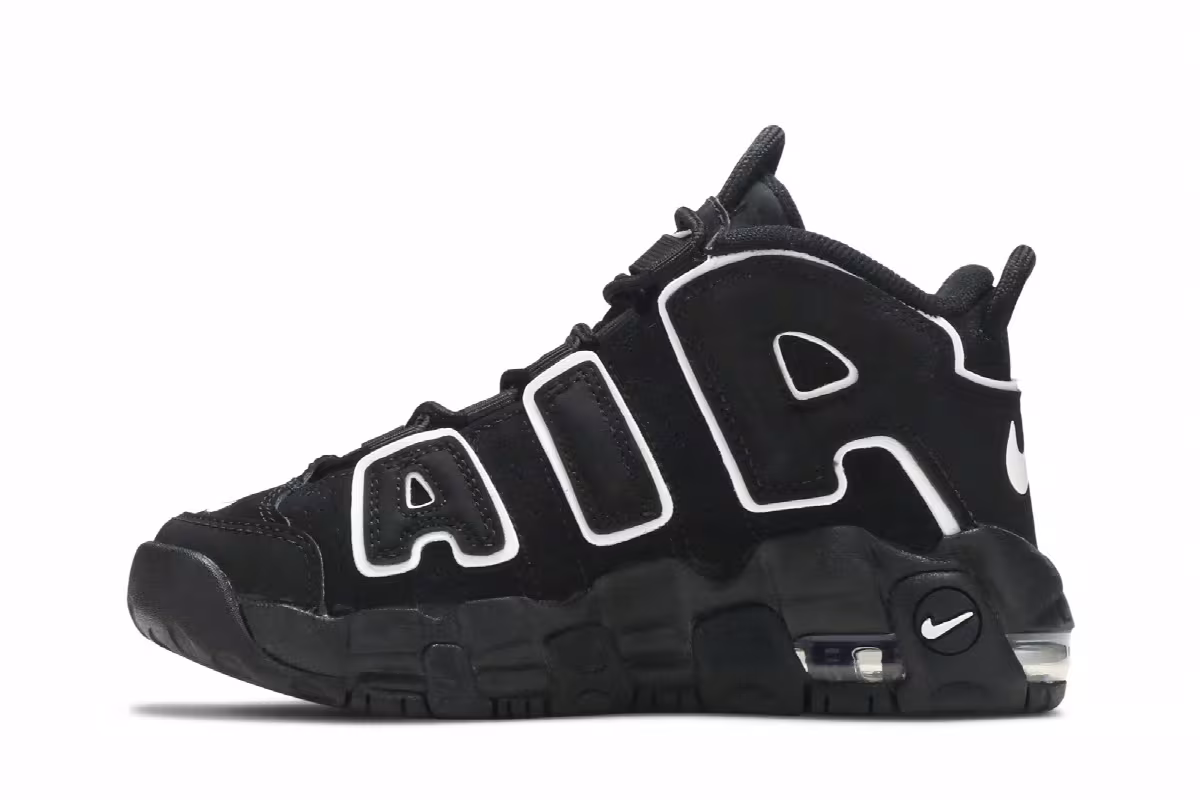 Nike Air More Uptempo PS Black White, view 4