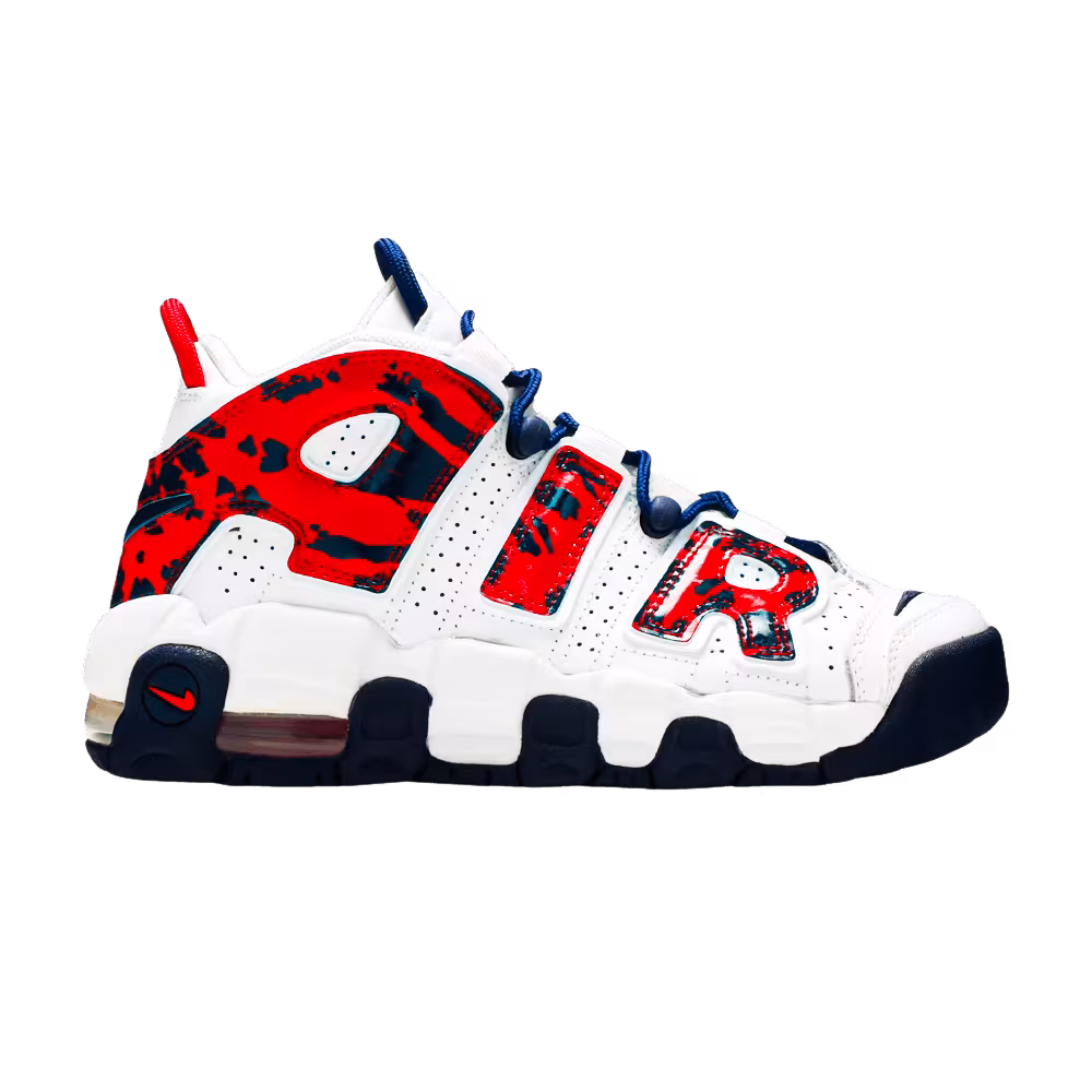 Nike Air More Uptempo GS Red Navy Camo