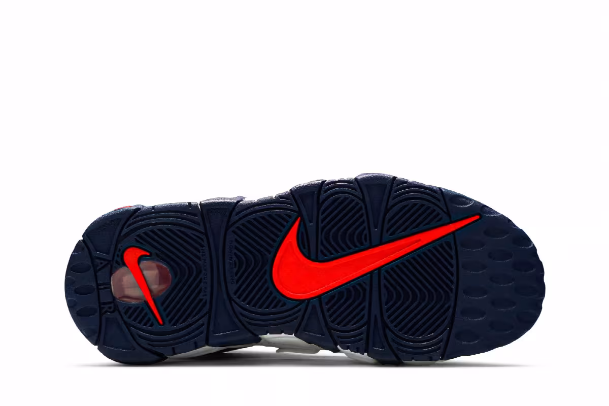 Nike Air More Uptempo GS Red Navy Camo, view 5