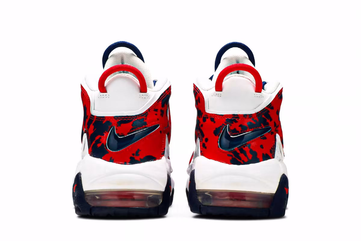 Nike Air More Uptempo GS Red Navy Camo, view 7