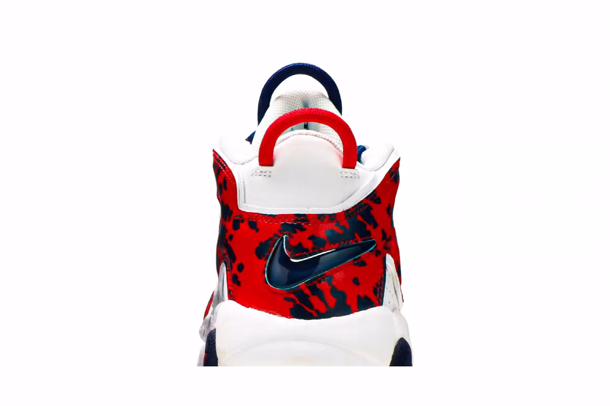 Nike Air More Uptempo GS Red Navy Camo, view 8