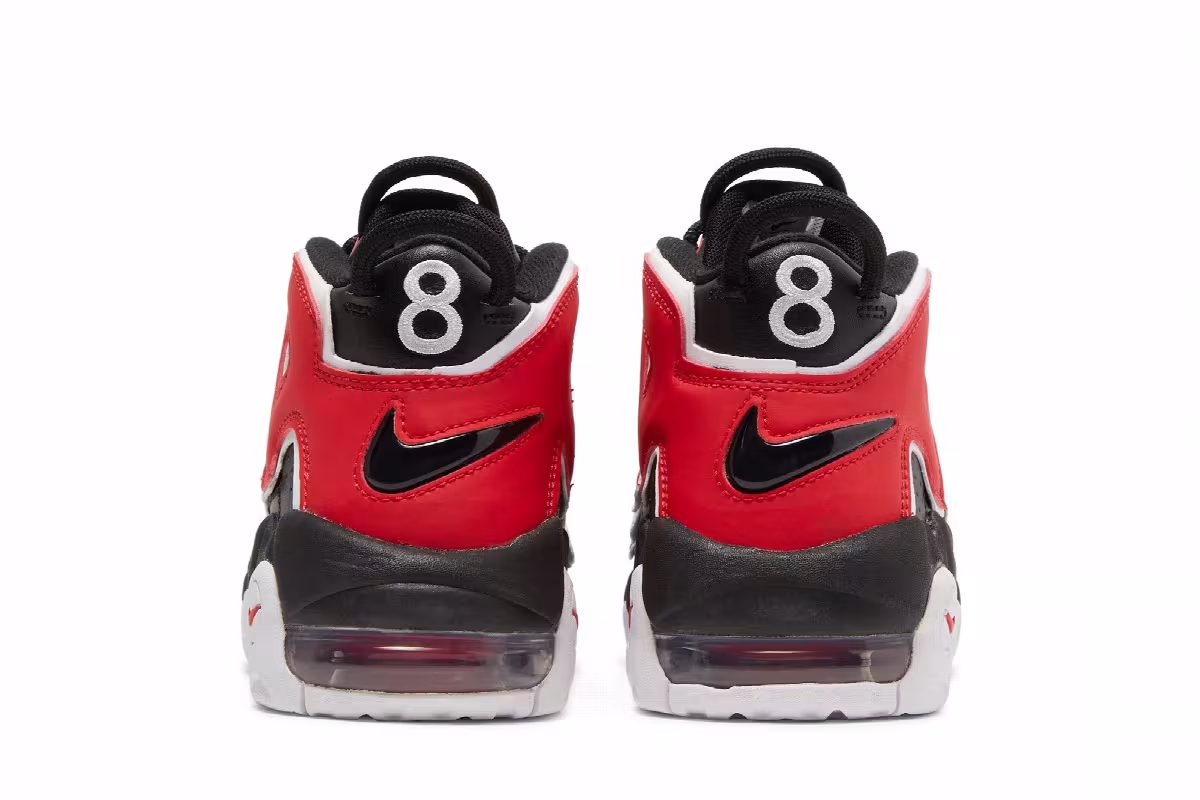 Nike Air More Uptempo GS Black University Red, view 7