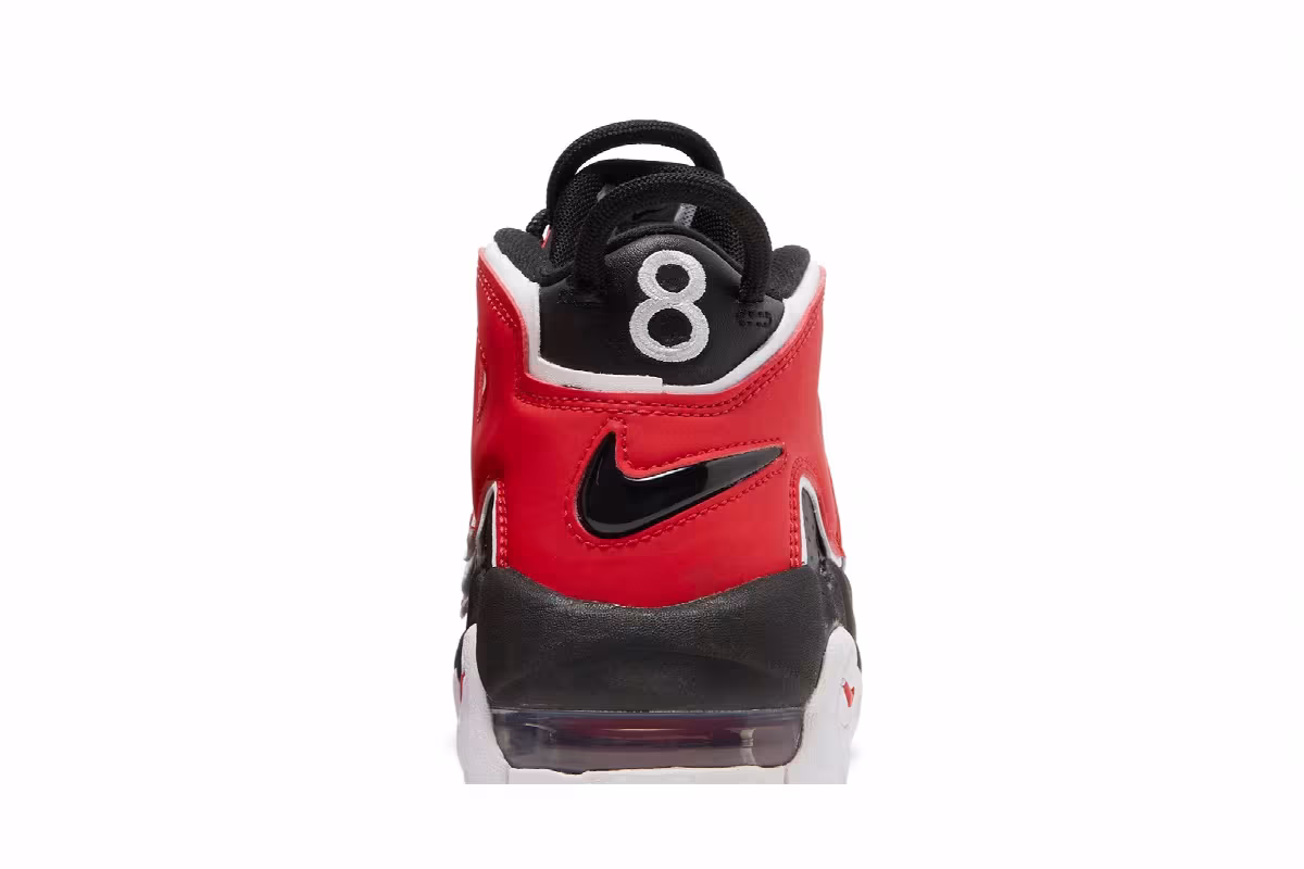Nike Air More Uptempo GS Black University Red, view 8