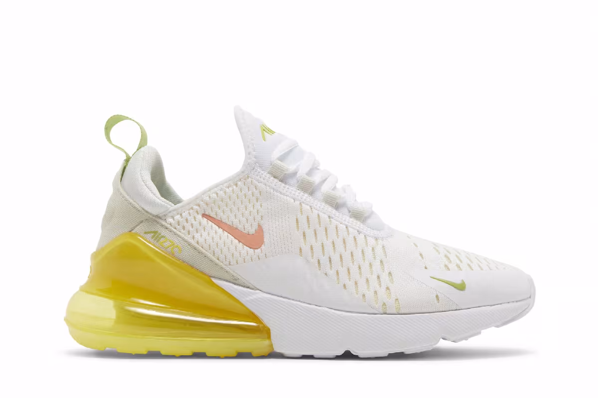 Nike Women's Air Max 270 White Yellow Strike, view 2