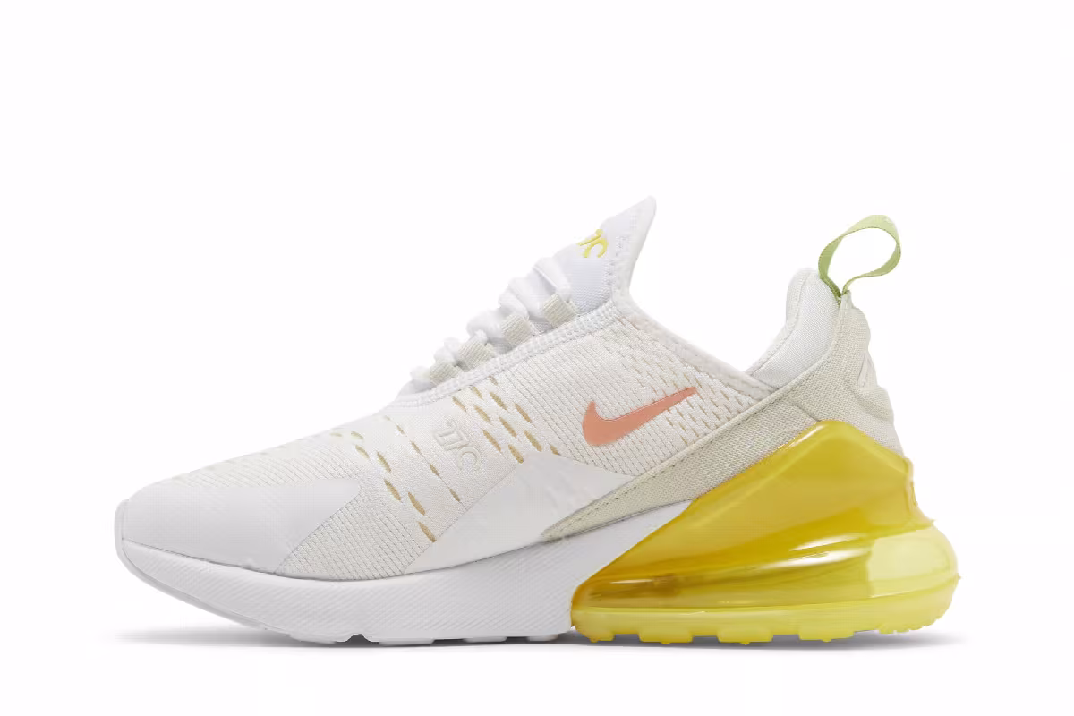 Nike Women's Air Max 270 White Yellow Strike, view 4